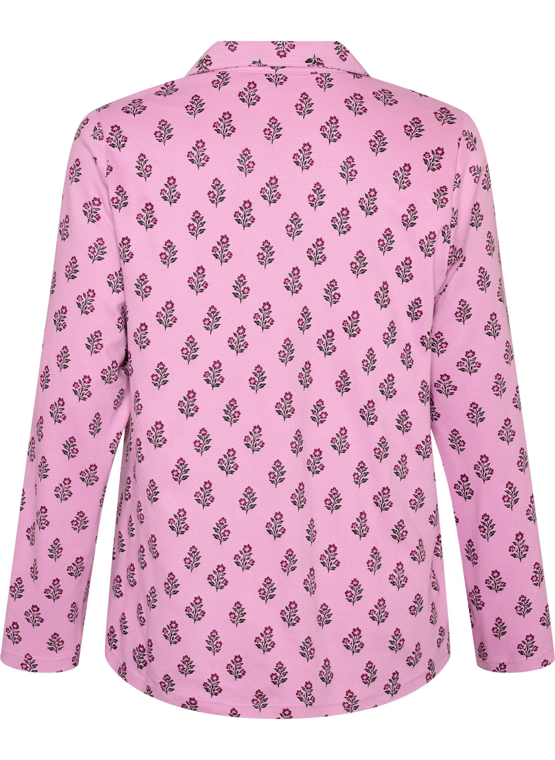 ZizziBawelniana koszula pizamowa z kieszenia na piersi, R&oacute;żowy, Packshot image number 1