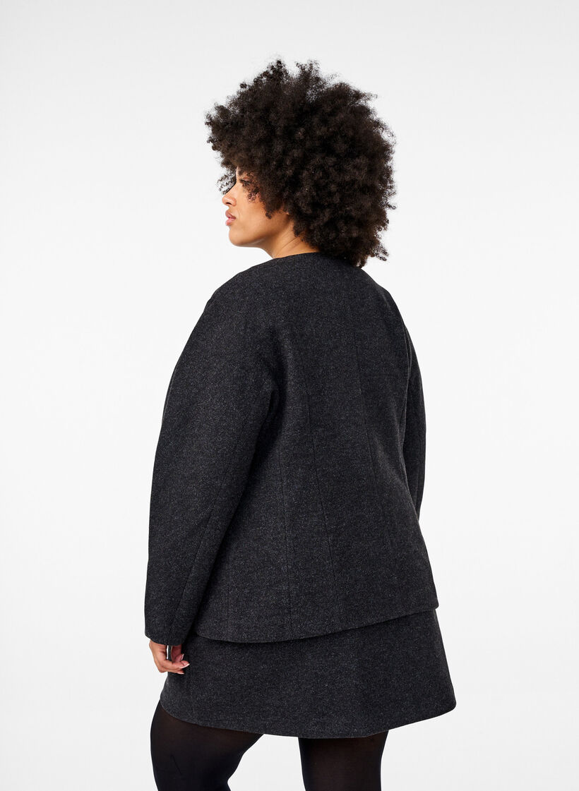 Dopasowana marynarka, Dark Grey Melange, Model image number 1