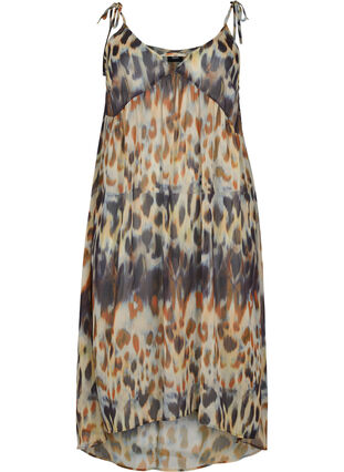 Sukienka plazowa na ramiaczkach w panterke, Abstract Leopard, Packshot image number 0