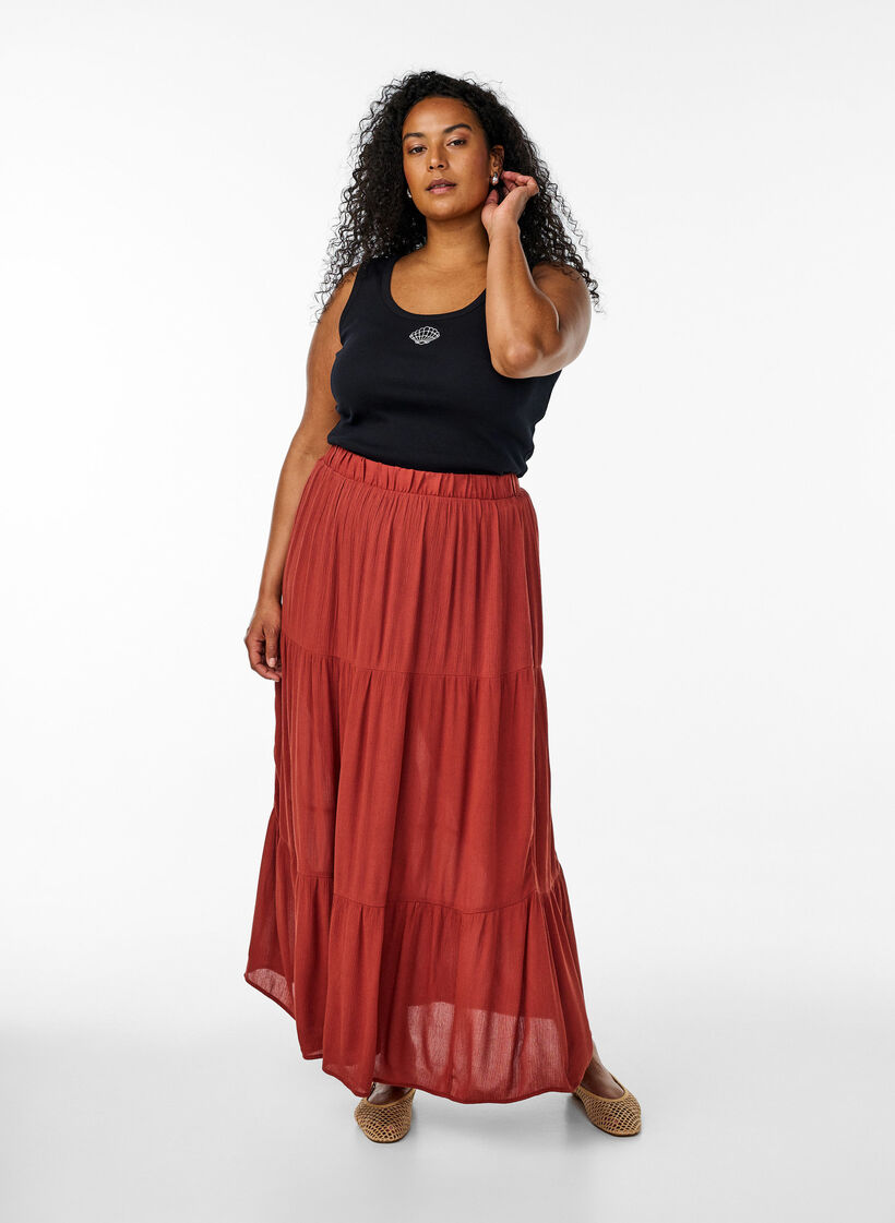 Dopasowany top z motywem, Czarne, Model image number 1