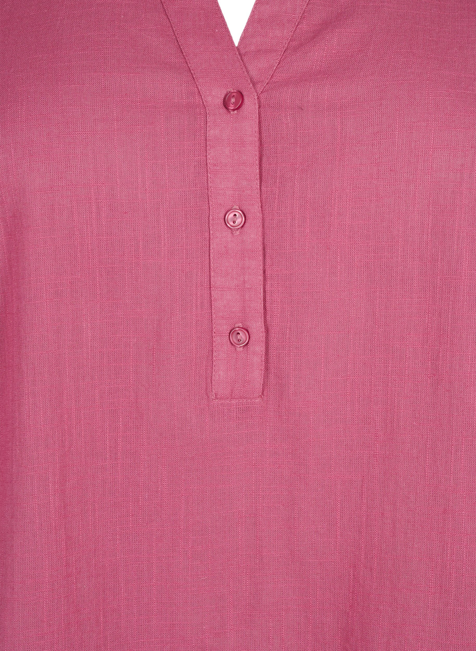 Zizzi Bawelniana bluzka koszulowa z&nbsp;dekoltem w&nbsp;serek, Malaga, Packshot image number 2