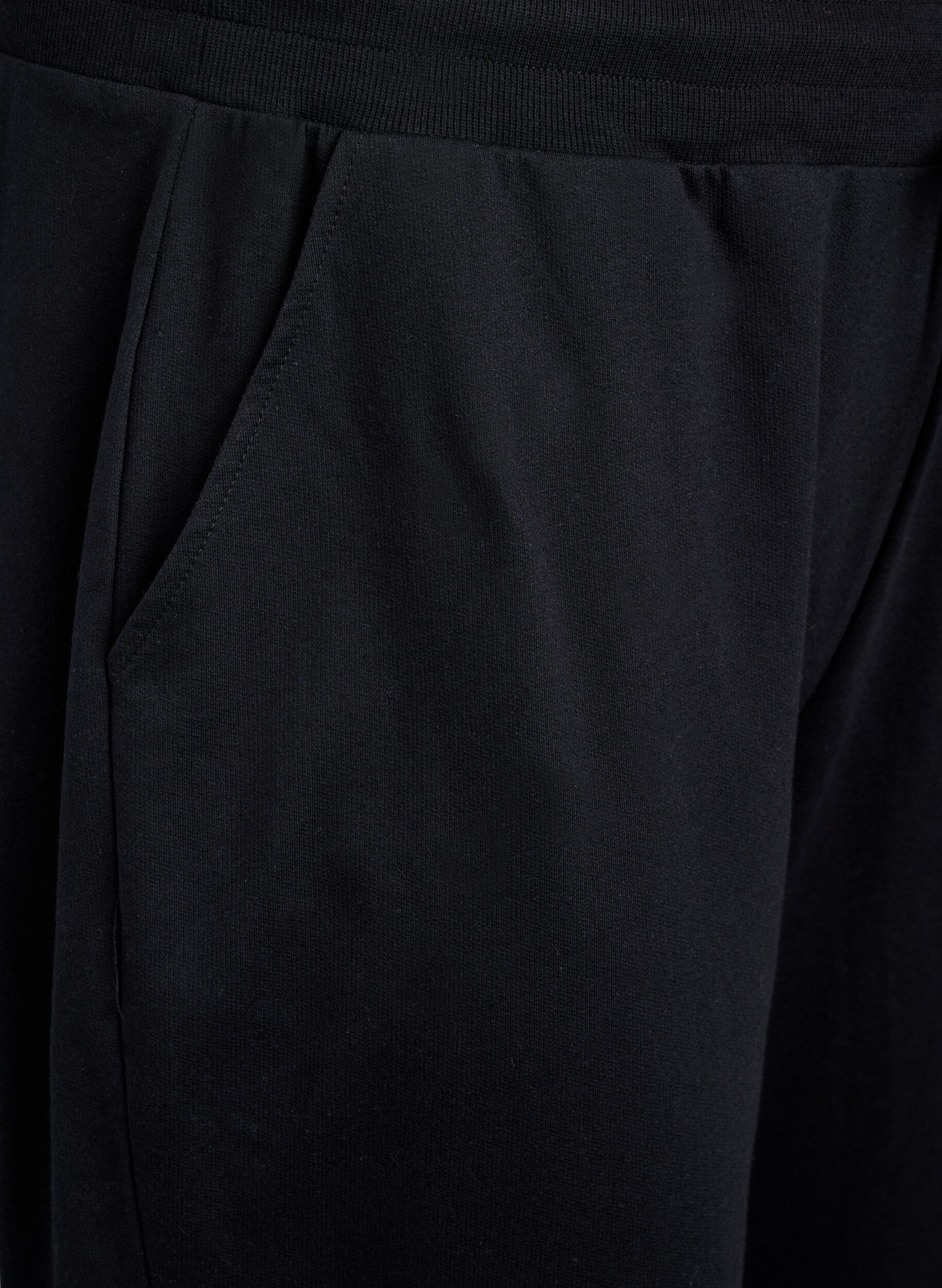 Zizzi Luzne spodnie dresowe z kieszeniami, Czarne, Packshot image number 2