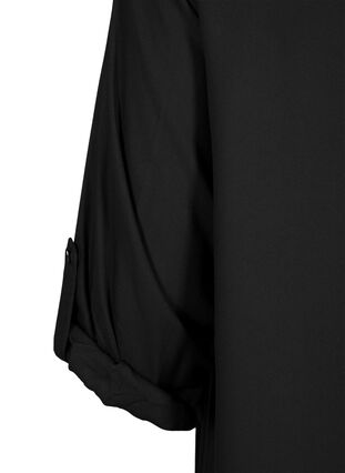 Koszula z wiskozy z kapturem i rekawami 3/4, Black, Packshot image number 3