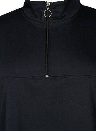 Bluza z mieszanki modalu z wysokim dekoltem, Black, Packshot image number 2