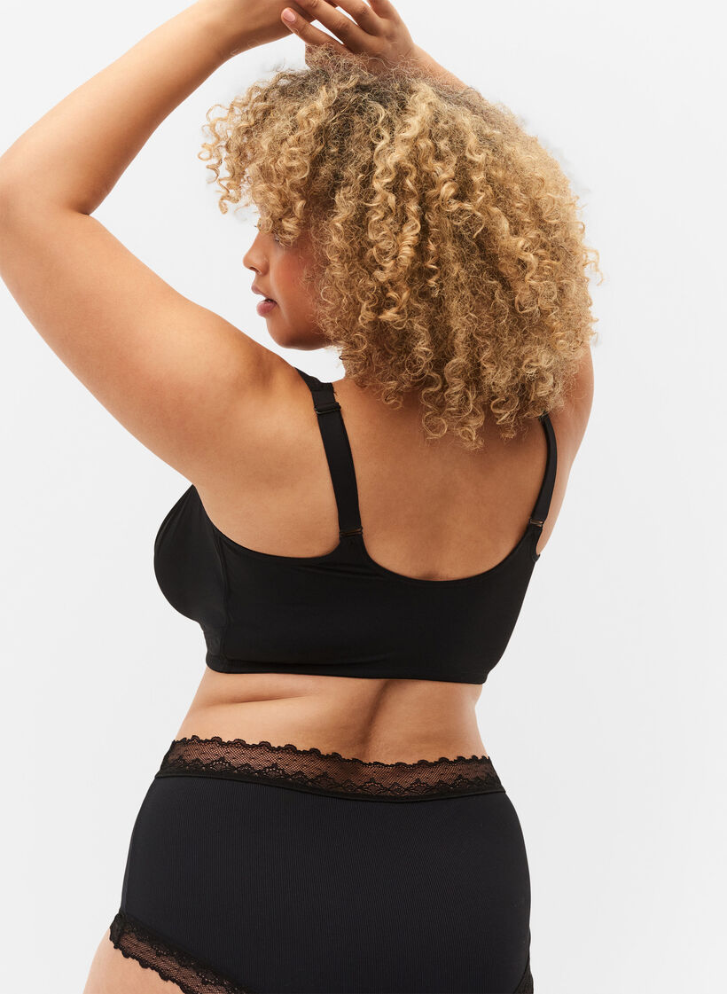 Biustonosz zapinany z przodu, Black, Model image number 1