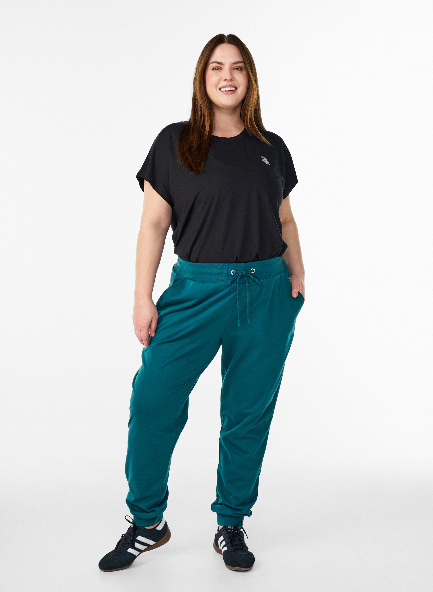 ZizziLuzne spodnie dresowe z kieszeniami, Zielony, Model image number 1