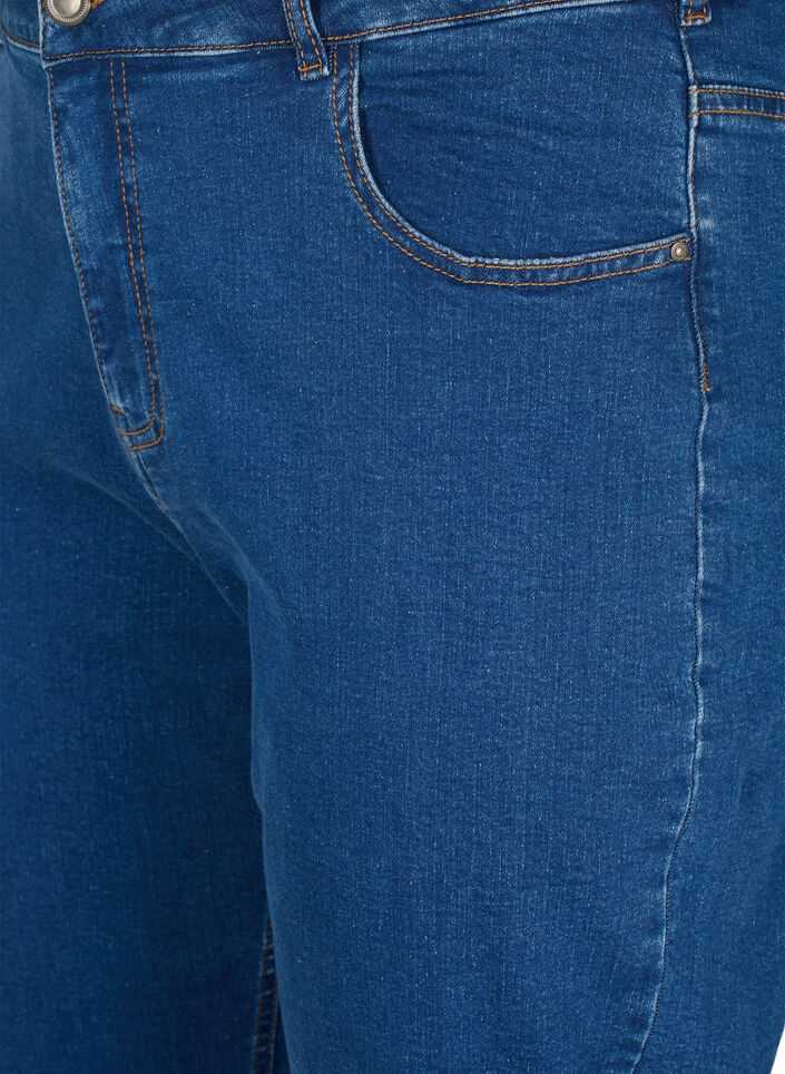 Przyciete jeansy Vera o prostym kroju, Niebieskie, Packshot image number 2