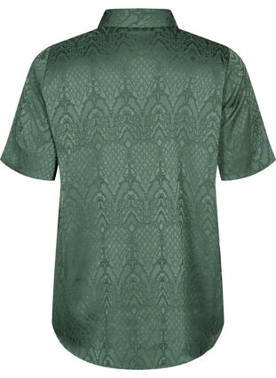 Koszula o przedluzonym kroju z teksturowanym wzorem, Duck Green, Packshot image number 1