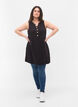 Sleeveless cotton tunic with buttons, Black, Model image number 2