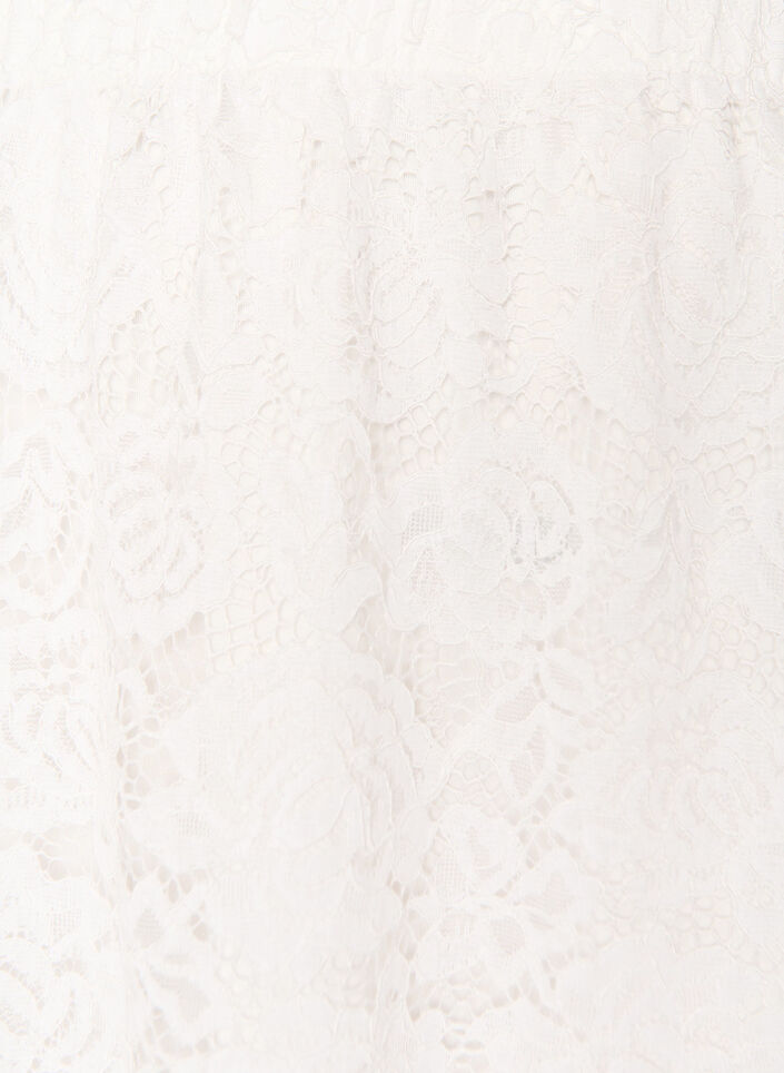 Spodniczka midi z koronki z elastyczna talia, Biały, Packshot image number 2