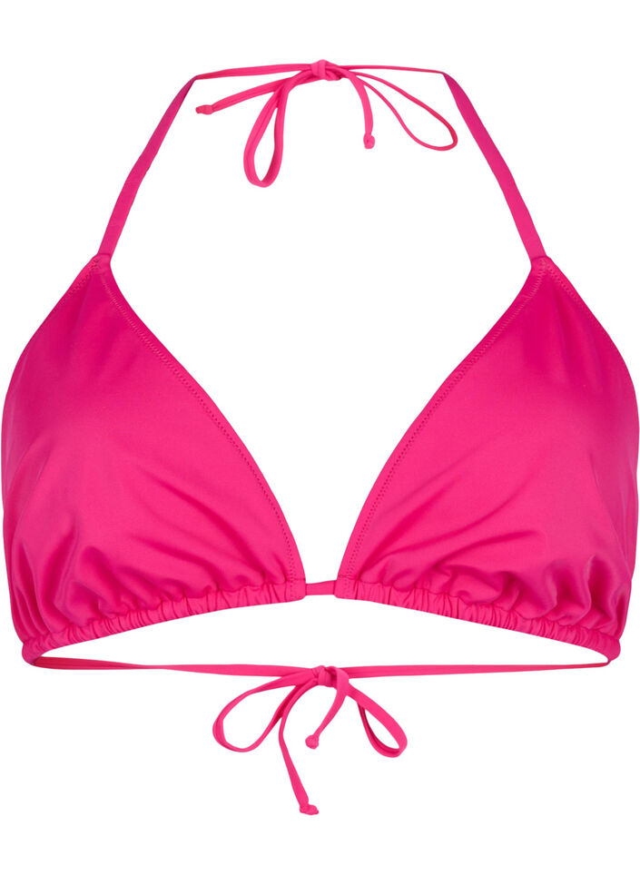 Trójkatna góra od bikini w jednolitym kolorze, Różowy, Packshot image number 0