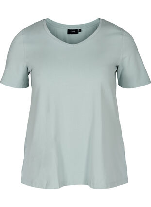 Koszulka typu basic z dekoltem w serek, Gray mist, Packshot image number 0