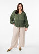 Bawelniana muslinowa bluzka koszulowa z szydelkowymi detalami, Zielony, Model image number 1