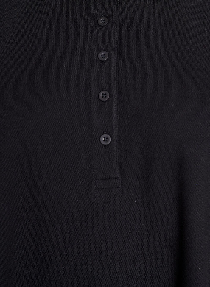 Krótka sukienka polo o kroju trapezowym, Czarne, Packshot image number 2