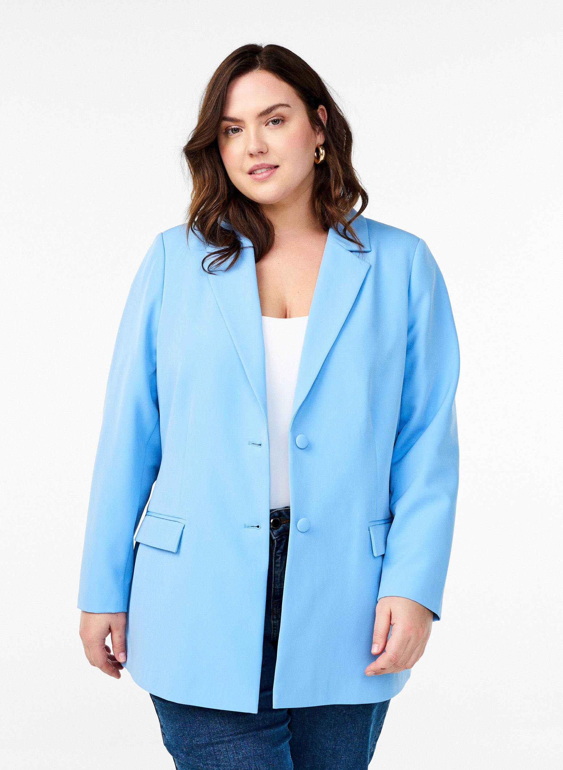 ZizziKlasyczny blezer zapinany na guziki, Niebieskie, Model image number 0