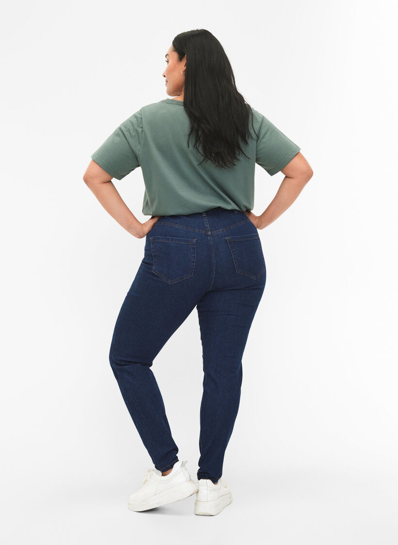Jeansy o bardzo waskim kroju, Niebieskie, Model image number 1