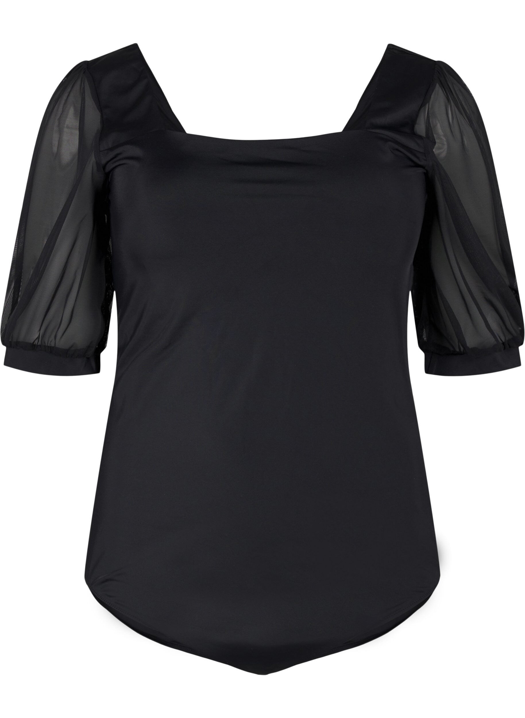 Zizzi Str&oacute;j kapielowy z kr&oacute;tkimi siateczkowymi rekawami, Black, Packshot image number 0