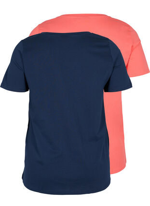 2-pack podstawowa koszulka bawelniana, Navy B/Dubarry, Packshot image number 1