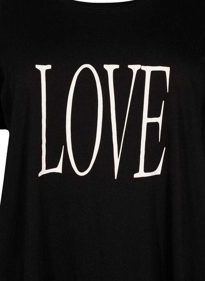 Oversize t-shirt with print, Black W. Love, Packshot image number 2