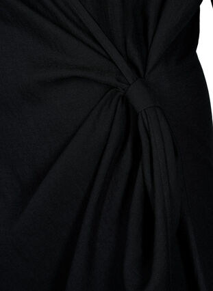 Kopertowa sukienka z wiskozy z dlugimi rekawami, Black, Packshot image number 3