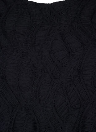 Bluzka z tekstura i krótkimi rekawami, Black, Packshot image number 2