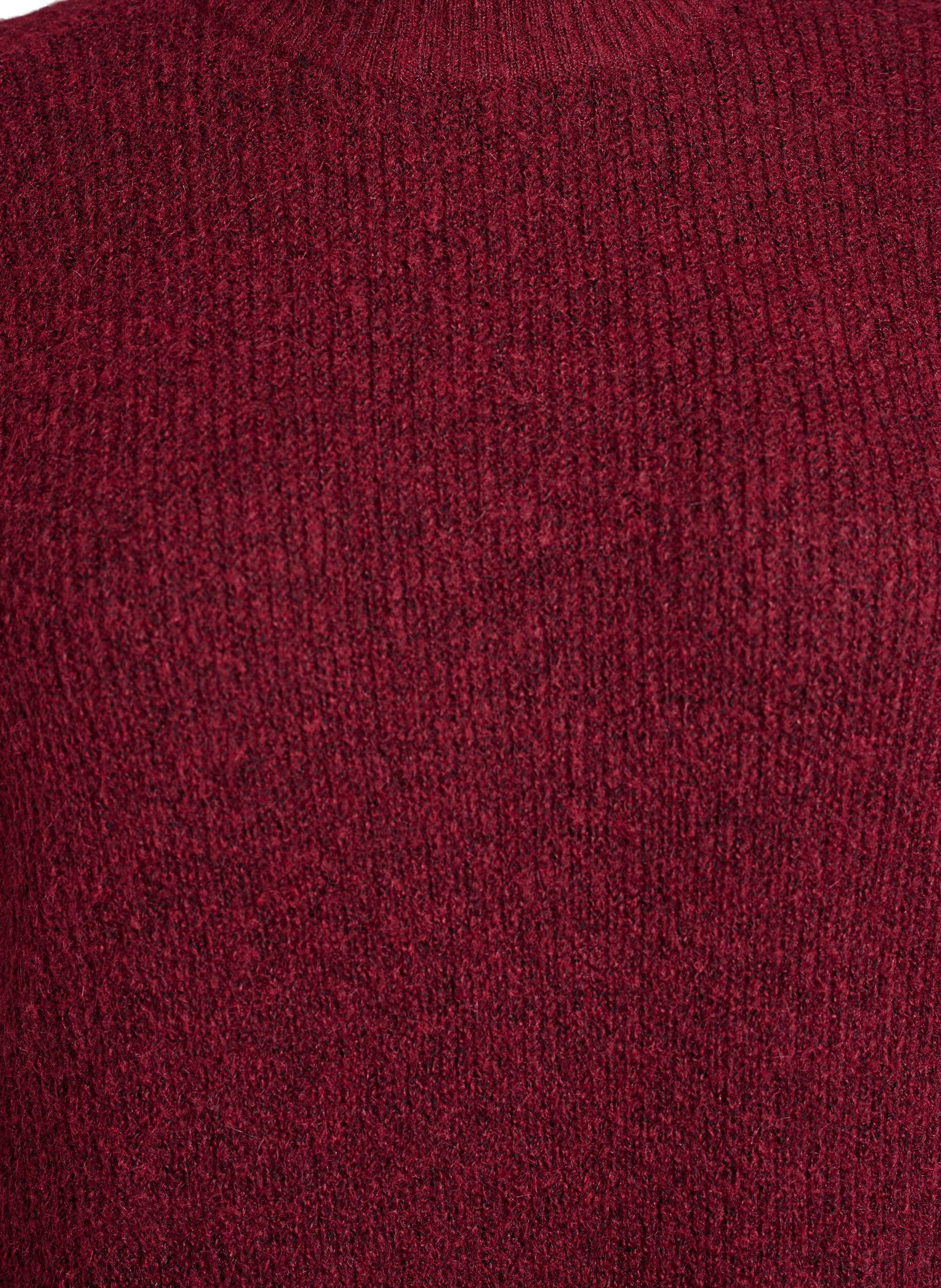 Zizzi Dluga dzianinowa sukienka z wysokim dekoltem, Czerwony, Packshot image number 2