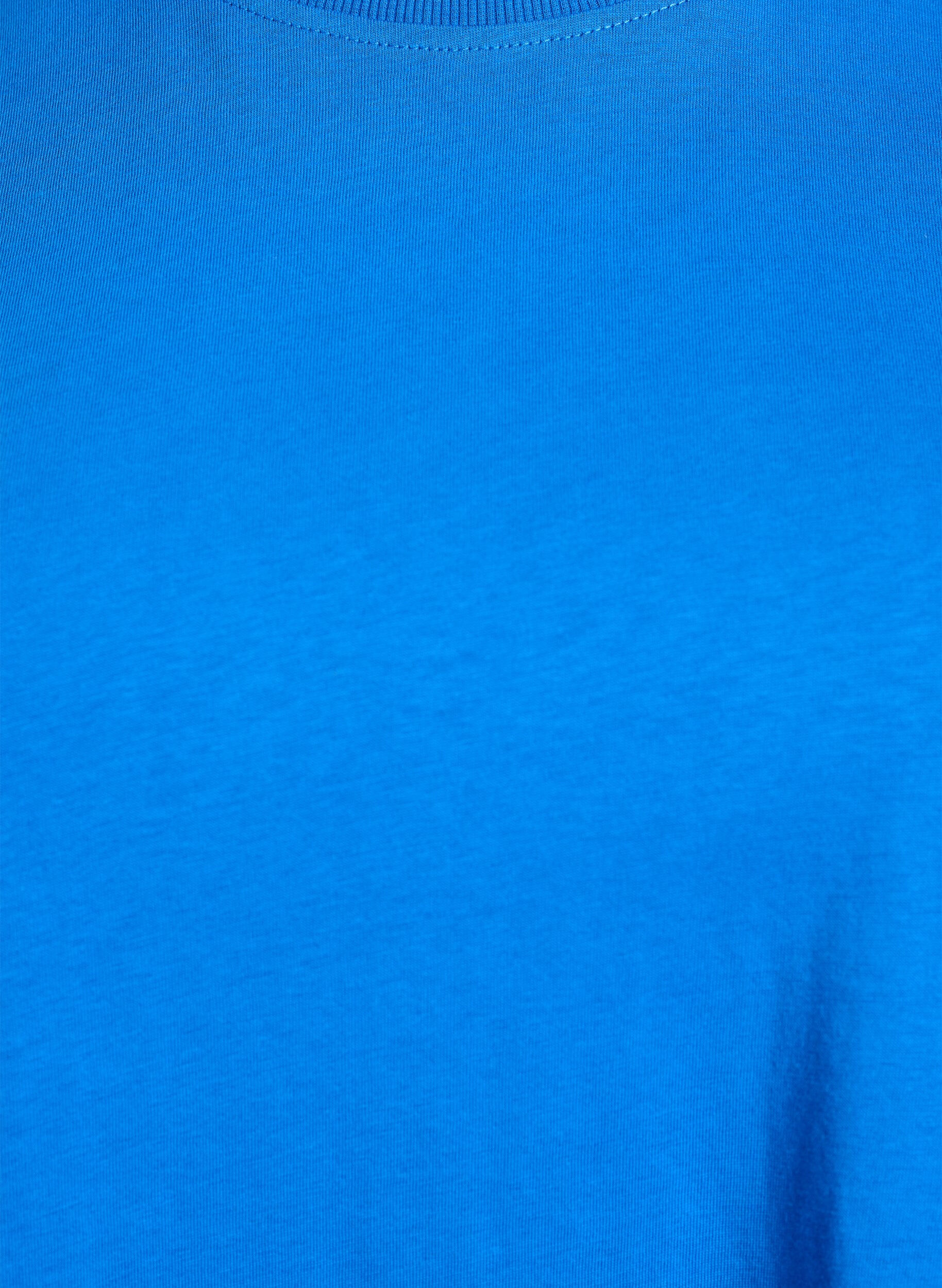 ZizziPodstawowa koszulka bawelniana z okraglym dekoltem, Niebieskie, Packshot image number 2