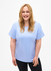 Koszulka treningowa z siateczkowym tylem, Zen Blue, Model