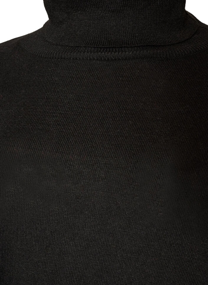 Sweter z kolnierzykiem i luznym krojem, Czarne, Packshot image number 2