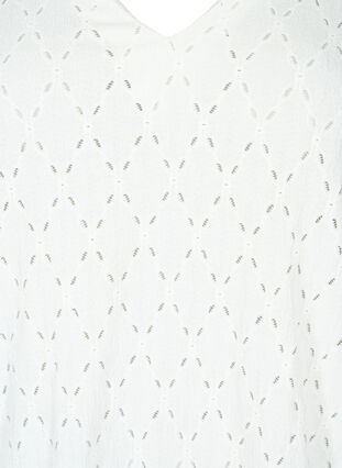 Azurowa bluzka z dekoltem w serek, Off White, Packshot image number 2