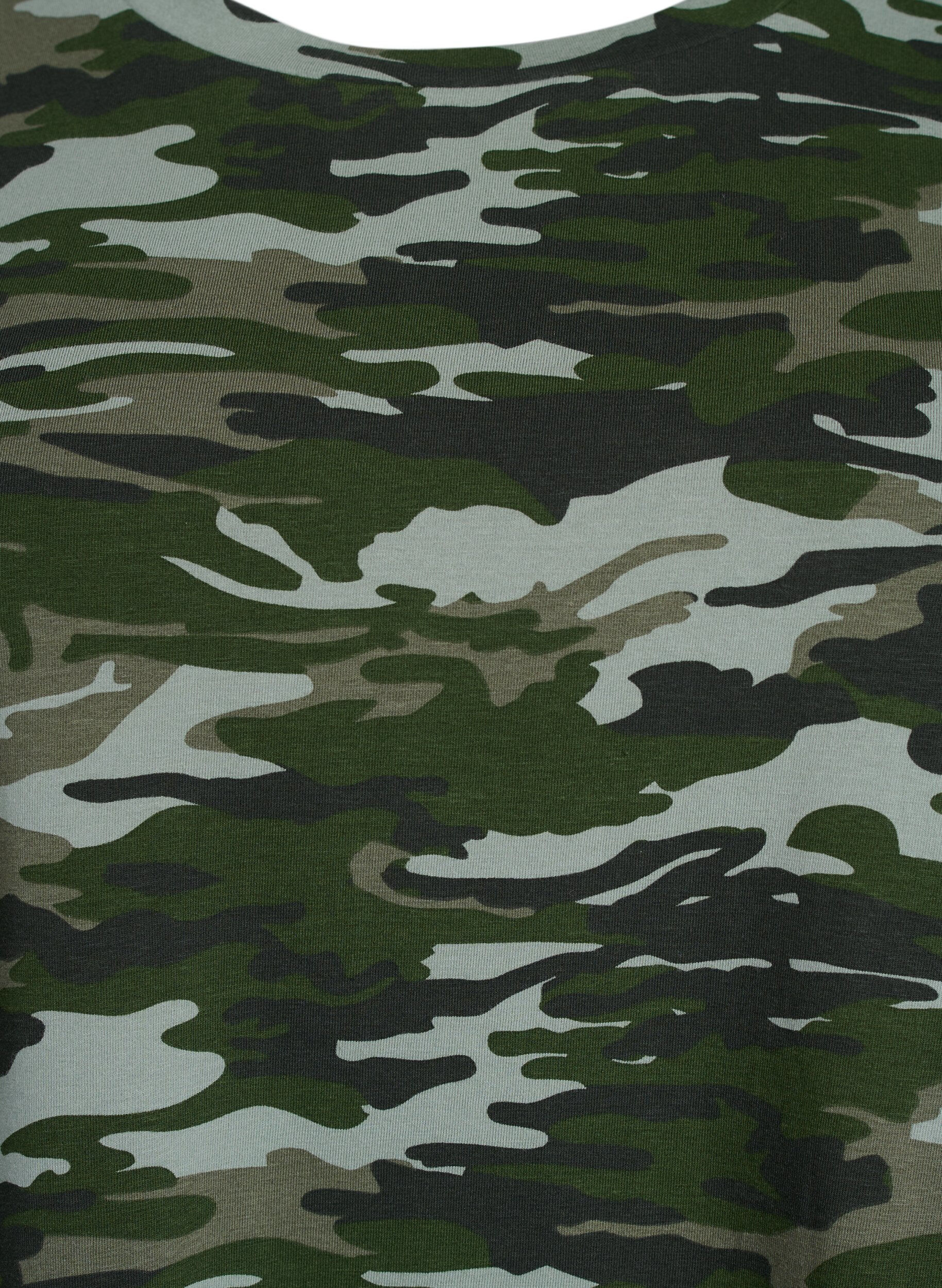 Zizzi Koszulka z okraglym dekoltem i nadrukiem na calej powierzchni, Zielony, Packshot image number 2