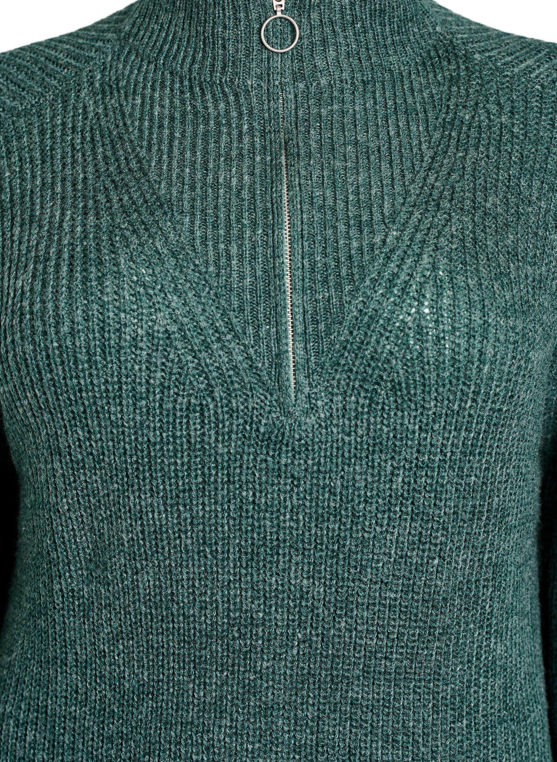 Zizzi FLASH - Kr&oacute;tka sukienka dzianinowa z wysokim dekoltem, Zielony, Packshot image number 2