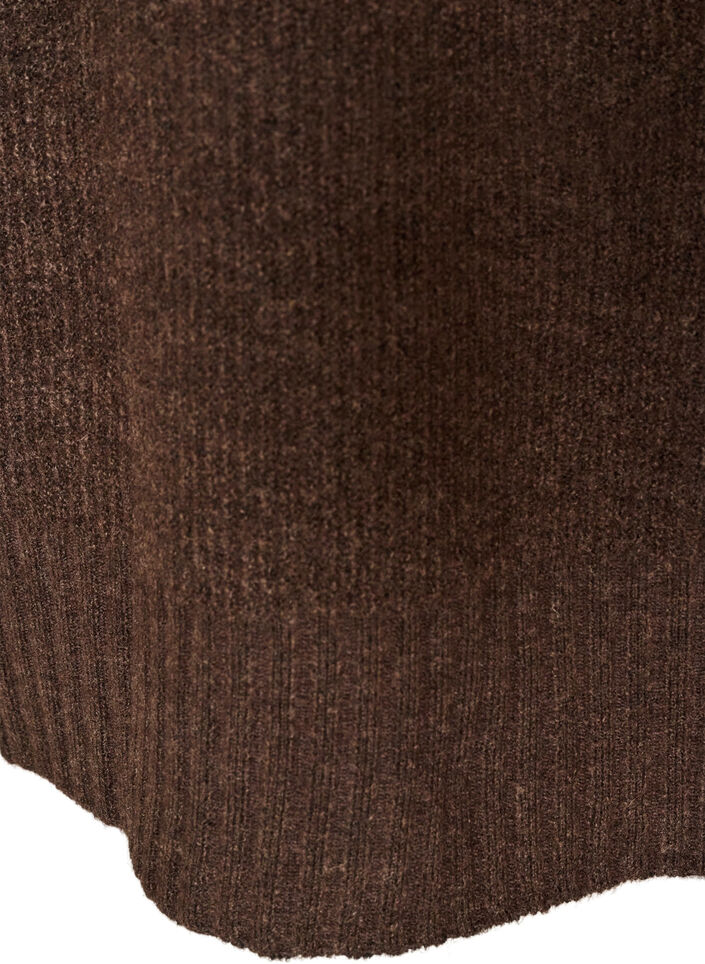 Sweter o luznym splocie z golfem, Brązowy, Packshot image number 3