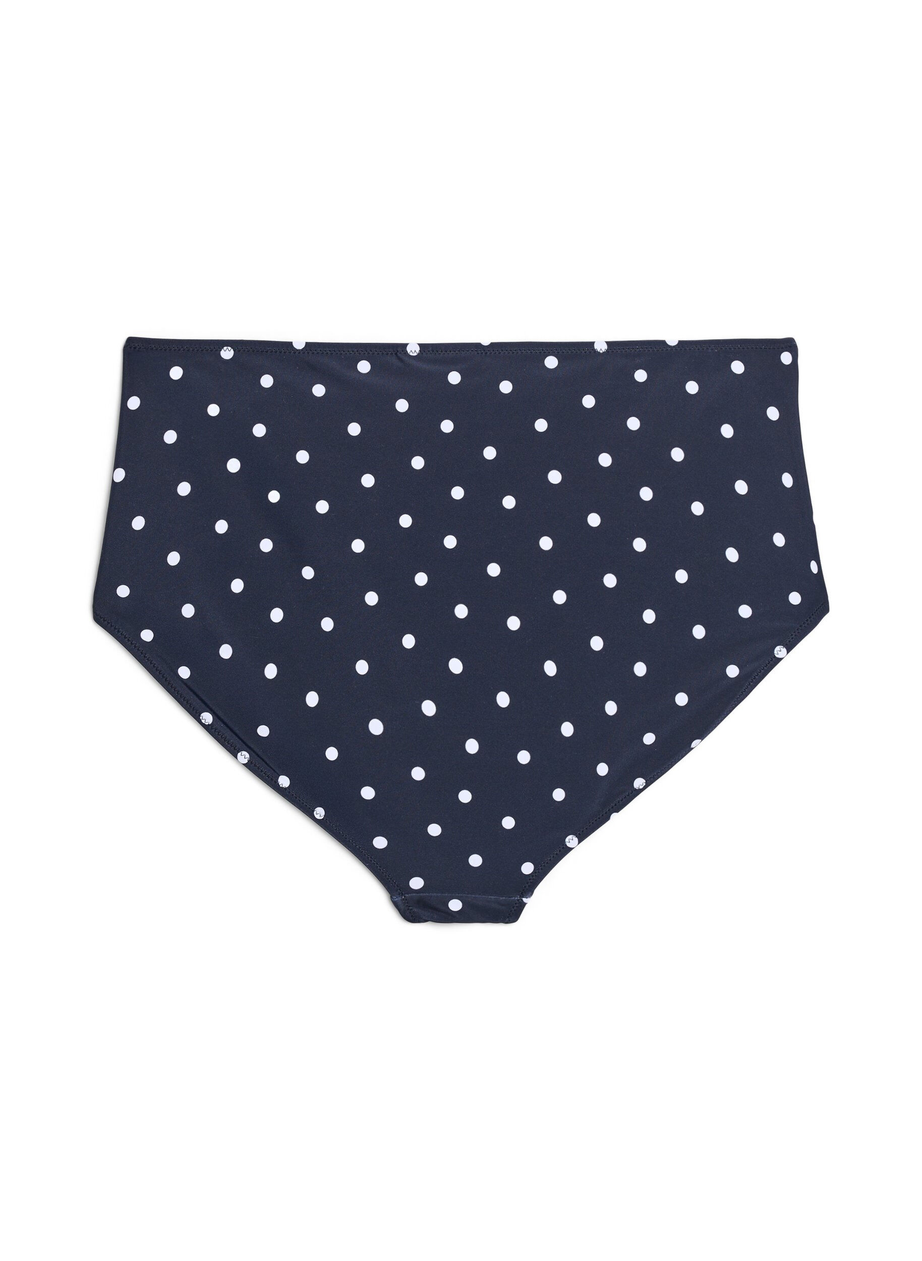 ZizziDoly bikini z wysokim stanem w groszki, Czarne, Packshot image number 1