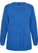 Dzianinowy sweter ze skosnym wzorem i raglanowymi rekawami, Niebieskie, Packshot image number 0