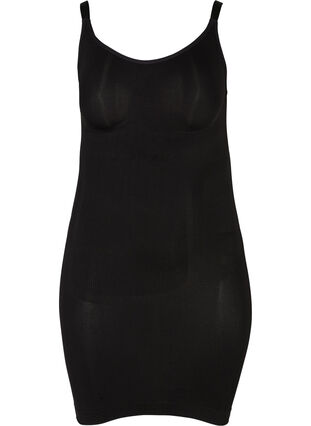 Sukienka modelujaca z cienkimi ramiaczkami, Black, Packshot image number 0