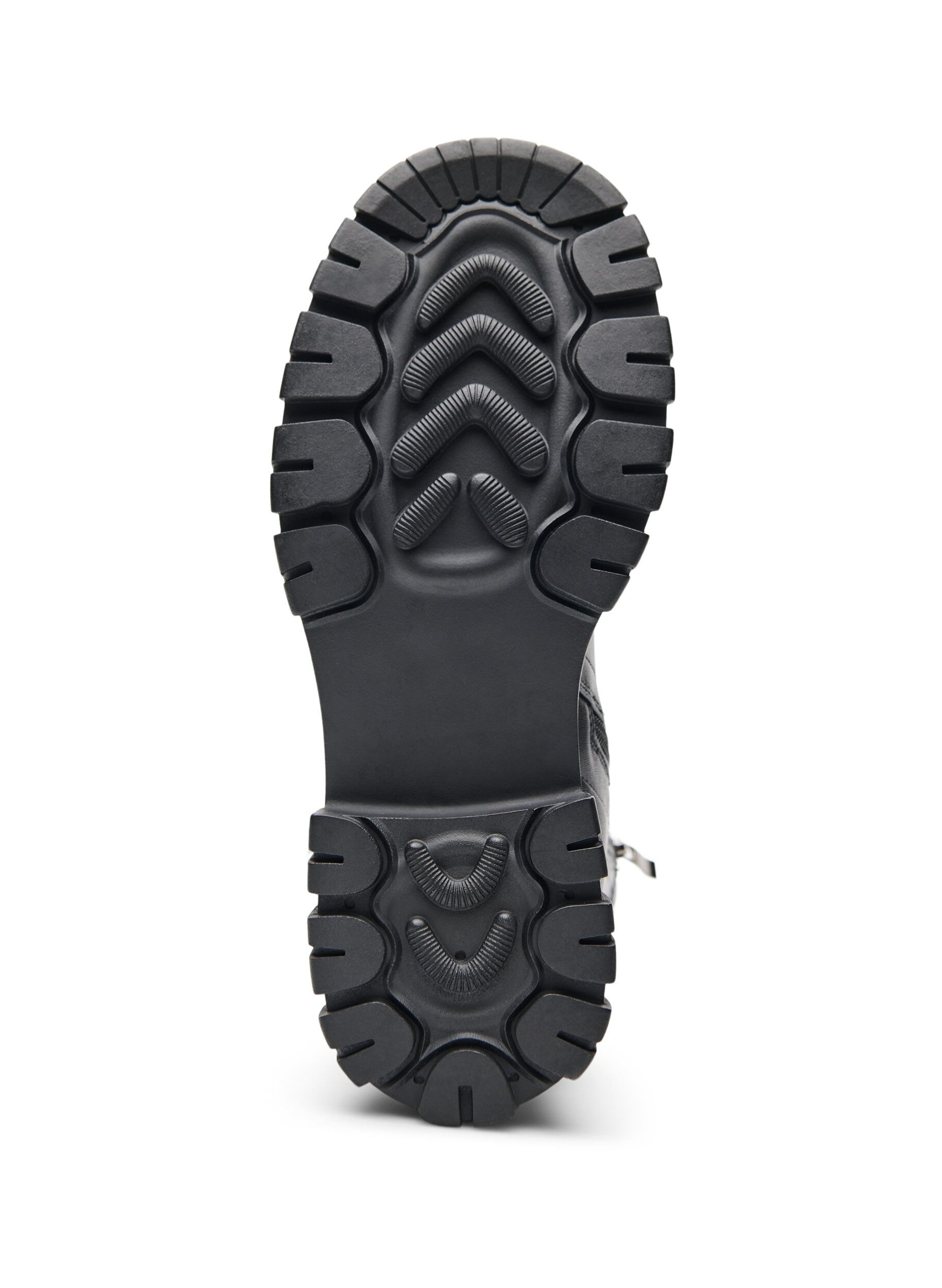 Zizzi Szerokie - Buty na grubej podeszwie z lakierowanym wykonczeniem, Czarne, Packshot image number 5