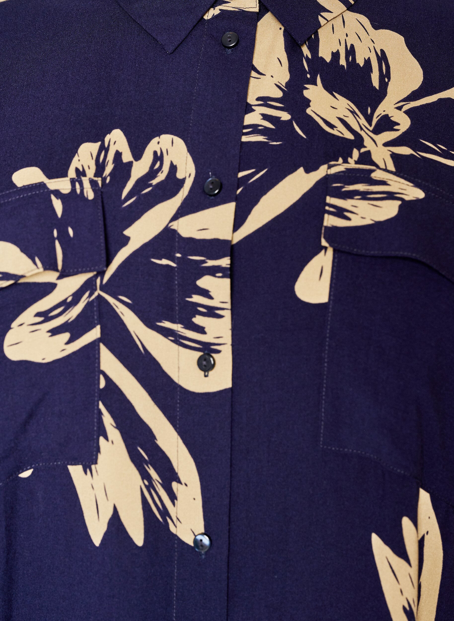 ZizziDluga koszulowa sukienka z kr&oacute;tkim rekawem, Niebieskie, Packshot image number 2