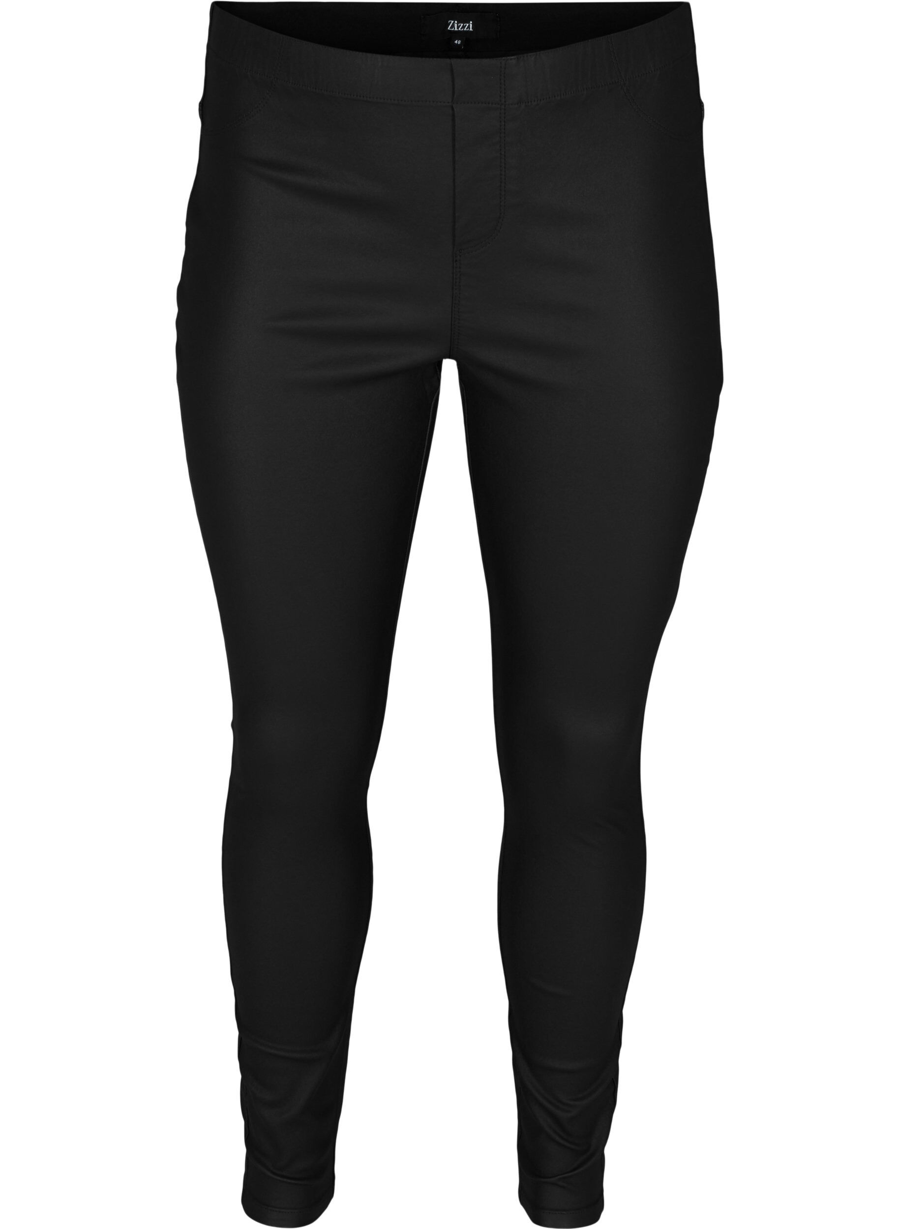 Zizzi Powlekane legginsy z mieszanki wiskozowej, Black, Packshot image number 0