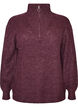 Sweter z wysokim kolnierzem i zamkiem blyskawicznym, Fioletowy, Packshot image number 0