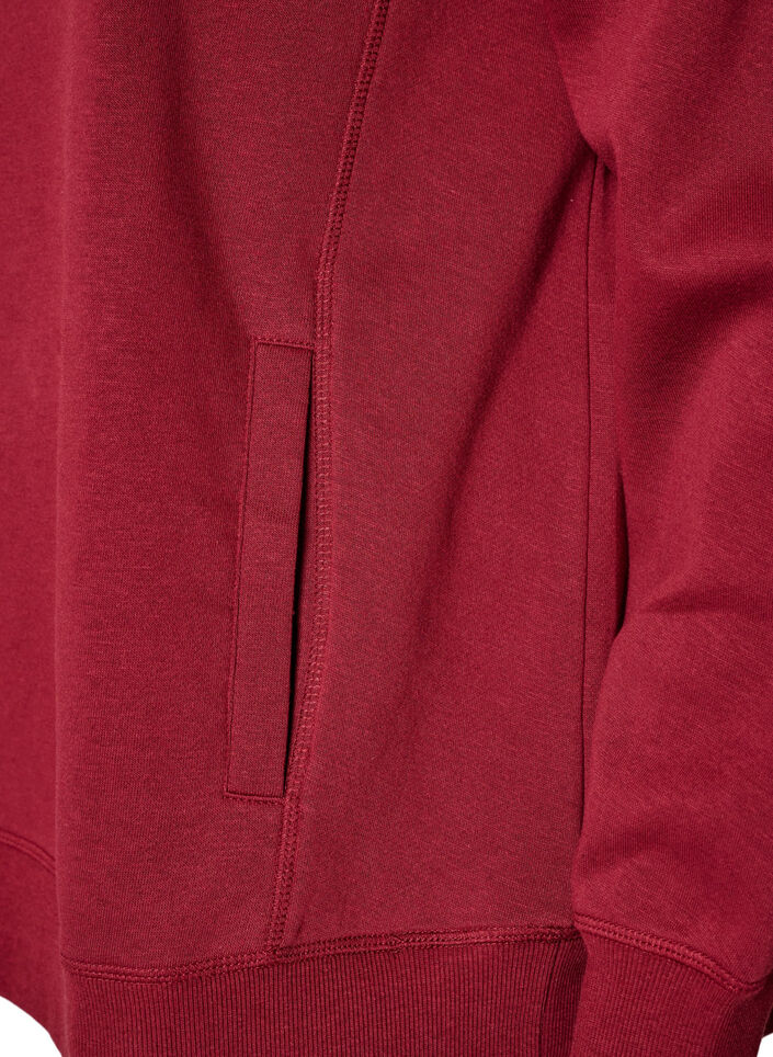 Bluza z wysokim kolnierzem i kieszeniami, Czerwony, Packshot image number 3
