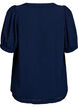 Bluzka z krótkimi bufiastymi rekawami i faktura w kropki, Navy Blazer, Packshot image number 1