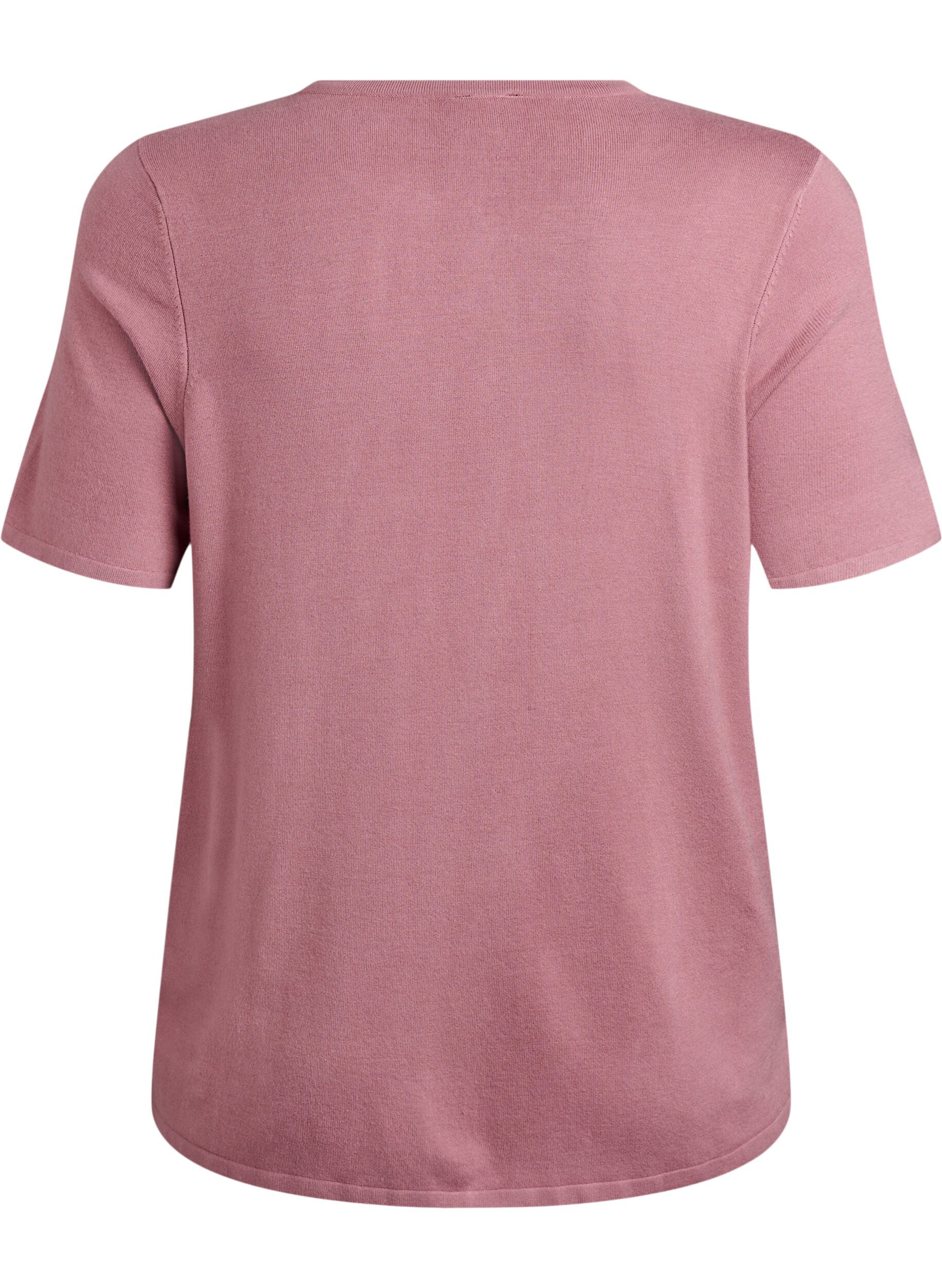 Zizzi Kr&oacute;tki kardigan dzianinowy z wiskozy, R&oacute;żowy, Packshot image number 1