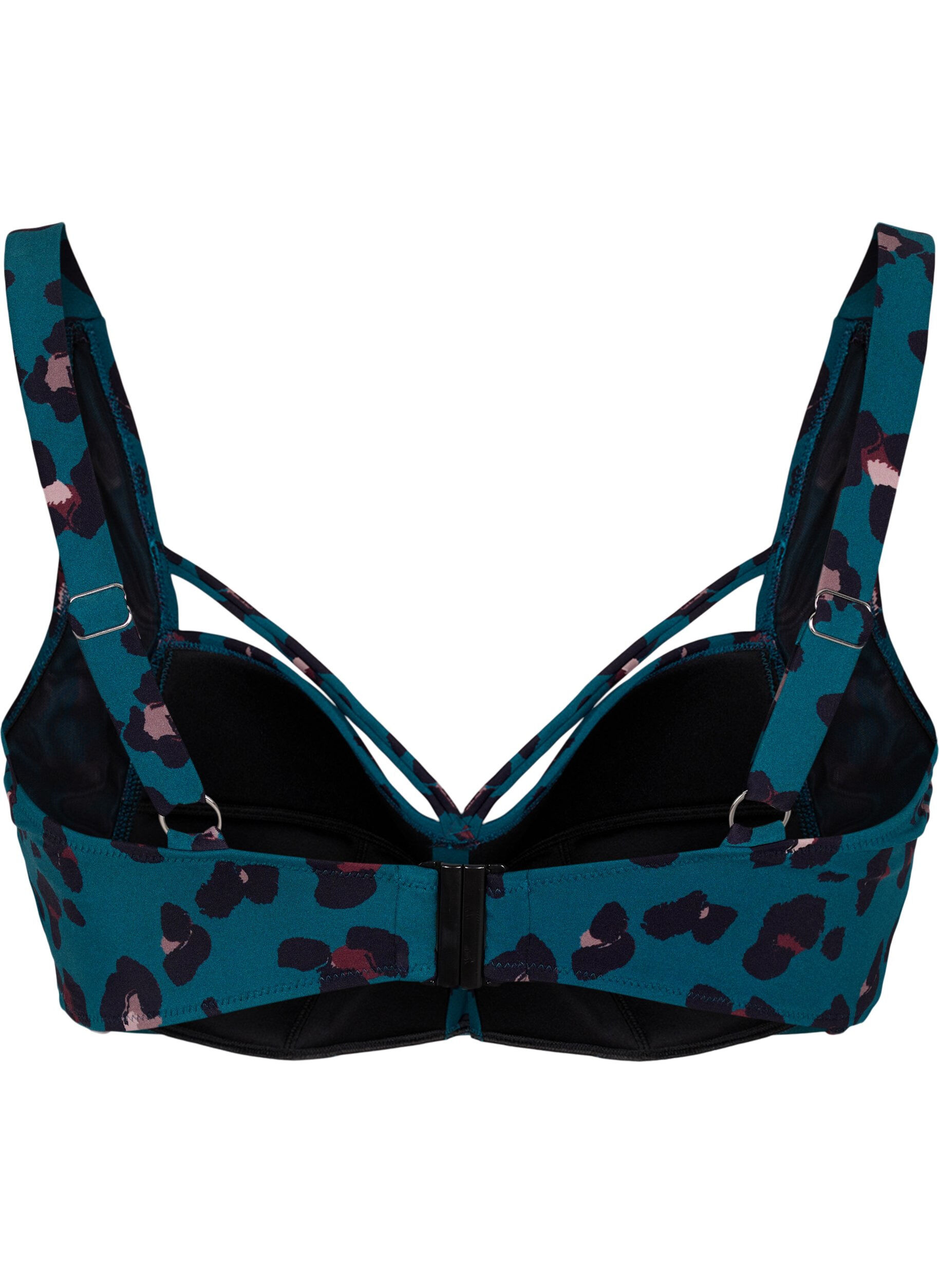 Zizzi G&oacute;ra od bikini z marszczeniami i tasiemkami, Leopard, Packshot image number 1