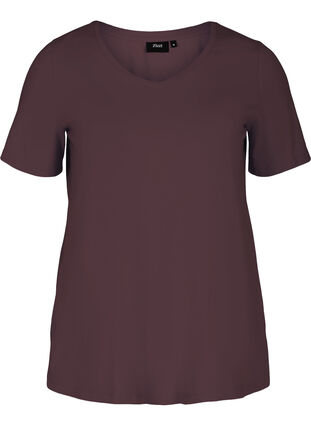 Koszulka typu basic z dekoltem w serek, Fudge, Packshot image number 0