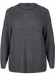 Melanzowy sweter z okraglym dekoltem, Dark Grey Black Mel., Packshot image number 0