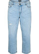 Przyciete jeansy Vera z przetarciami, Niebieskie, Packshot image number 0