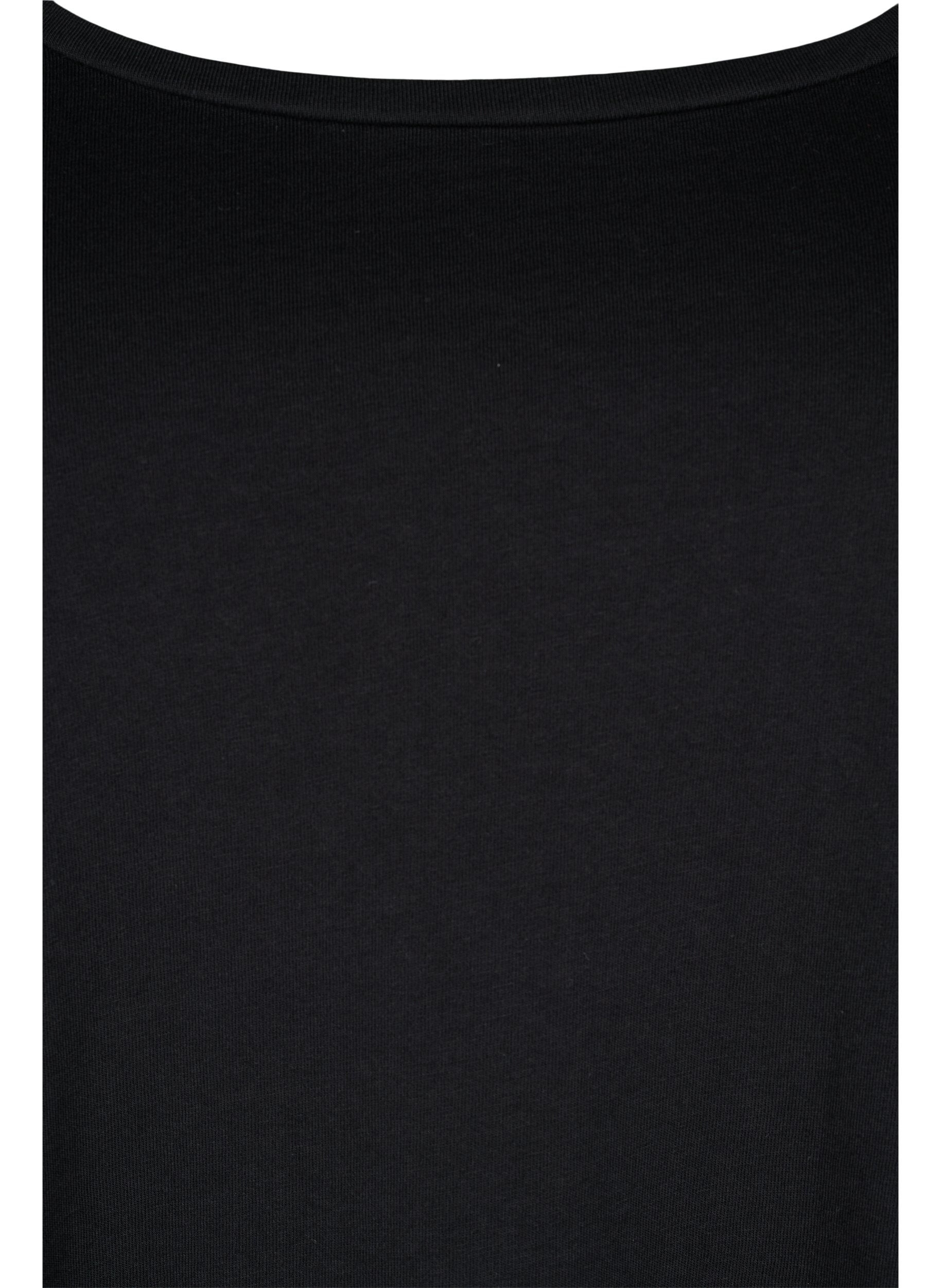 Zizzi Podstawowa bawelniana bluzka (2-pack), Paisley Purple/Black, Packshot image number 3