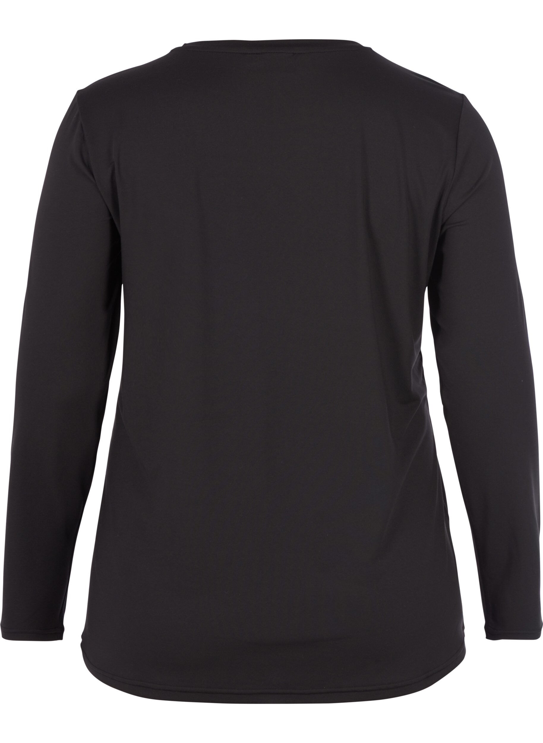 ZizziTop do fitnessu z dlugimi rekawami, Czarne, Packshot image number 1