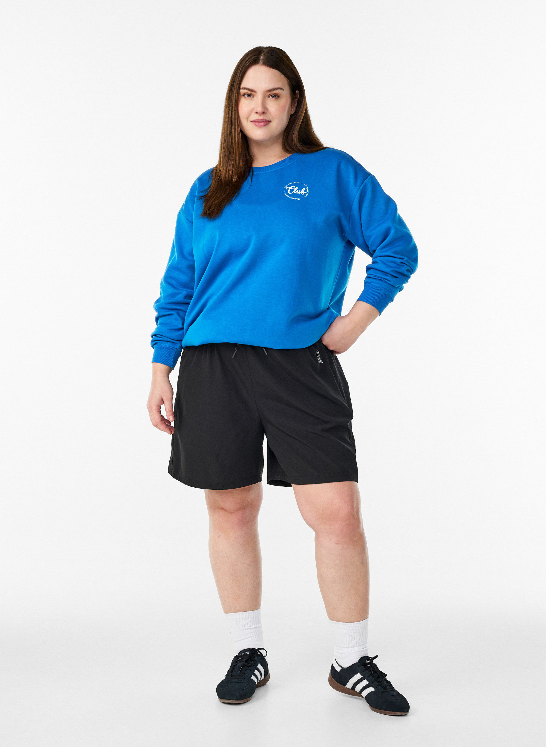 ZizziBluza z tekstowym nadrukiem, Niebieskie, Model image number 1